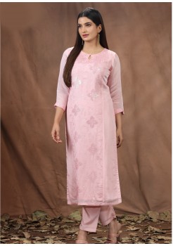 Pink Viscose Designer Kurti